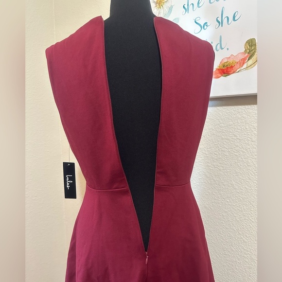 LULU’S Wine Red Midi Dress Size S - Picture 8 of 8